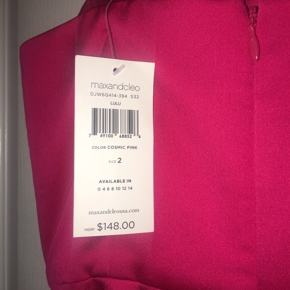 Max & Cleo Cocktail Fuchsia Pink Dress NWT $60 - Picture 3 of 4